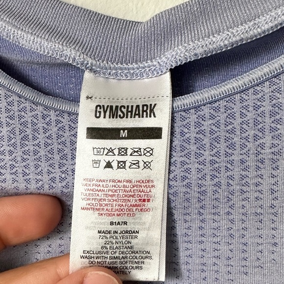 Gymshark APEX SEAMLESS CROP TOP Size M Lilac Ventilation Lightweight Sport - Picture 4 of 4